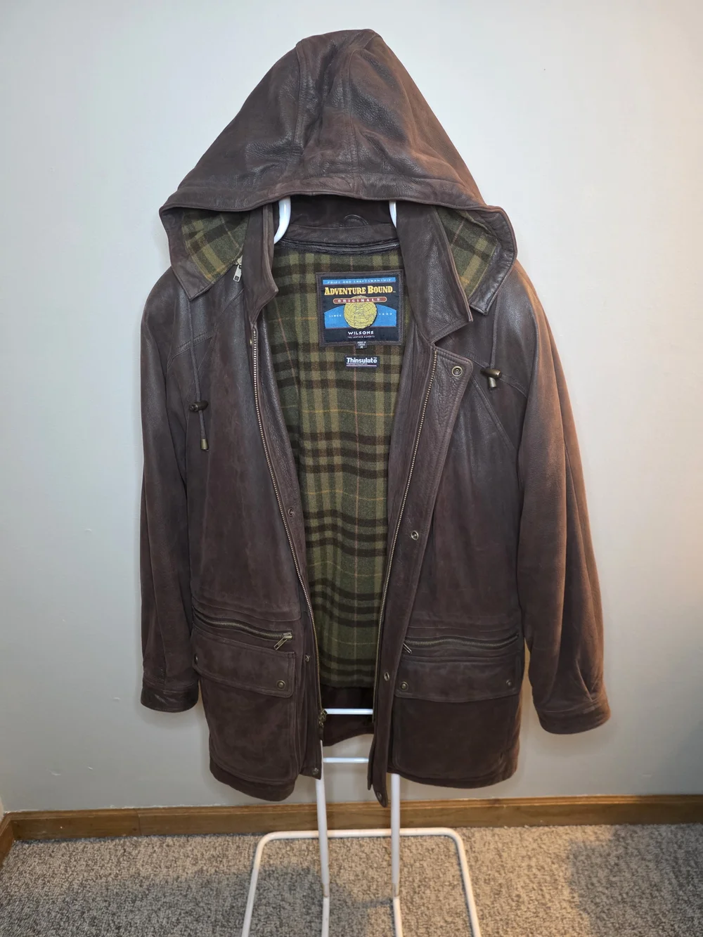 Wilsons Leather Brown Military-Style Leather Field Jacket